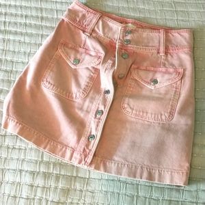 Sezane pink denim mini skirt, sz 40 French size / sz 8 in USA sizing